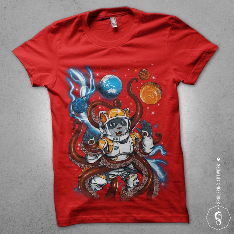 kraken space Graphic t-shirt design buy tshirt design