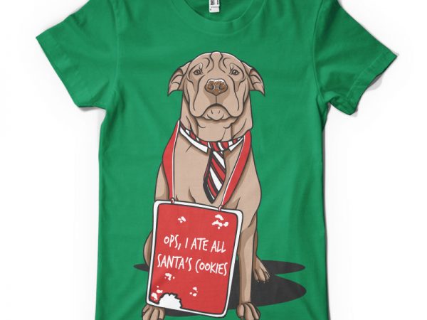 Ops, i ate all santa’s cookies graphic t-shirt design