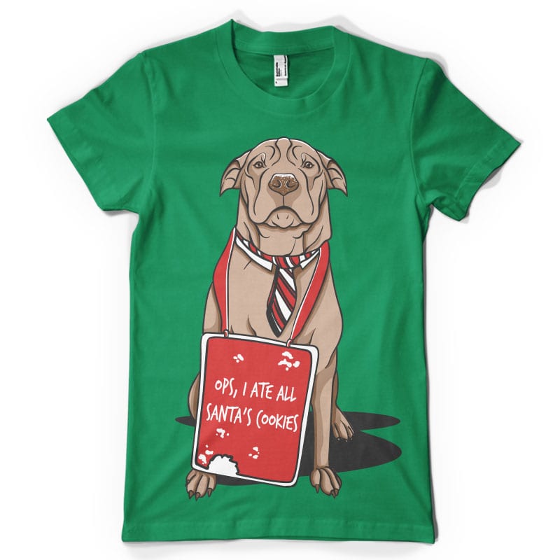 Ops, I ate all Santa’s cookies tshirt design for sale