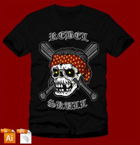 rebel skull t-shirt design t shirt designs for merch teespring and printful