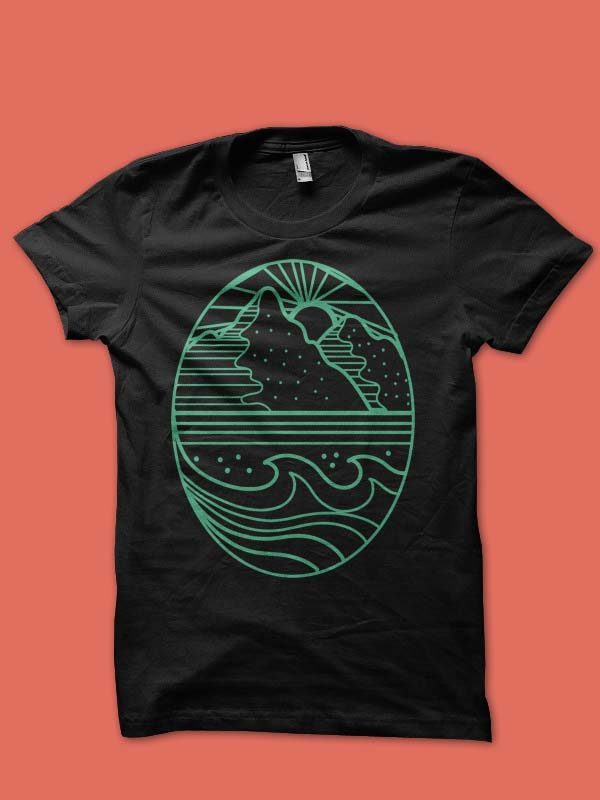 line art mountain tshirt design t shirt design graphic