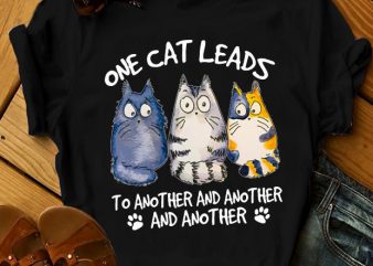 ONE CAT LEADS TO ANOTHER shirt design png