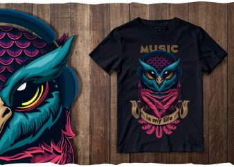 Musical owl – T-shirt Design