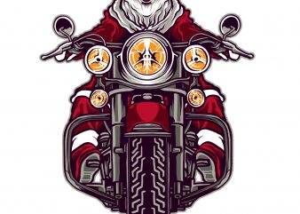 Riding Santa Claus vector shirt design