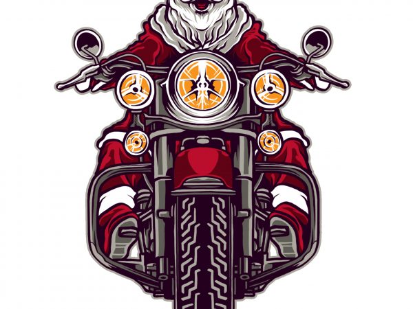 Riding santa claus vector shirt design