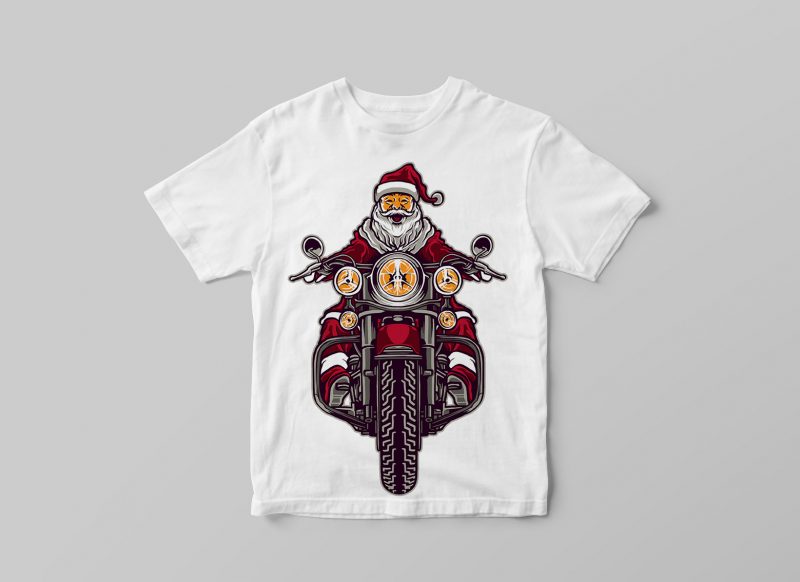 Riding Santa Claus tshirt designs for merch by amazon