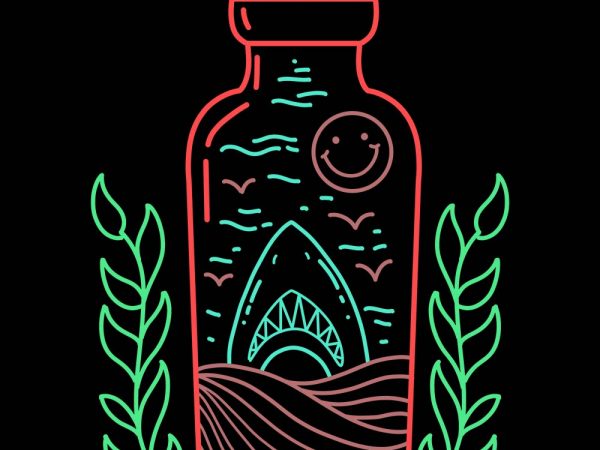 Shark in the bottle tshirt design