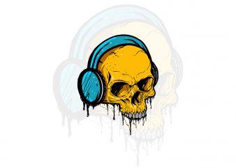 skull music t-shirt design