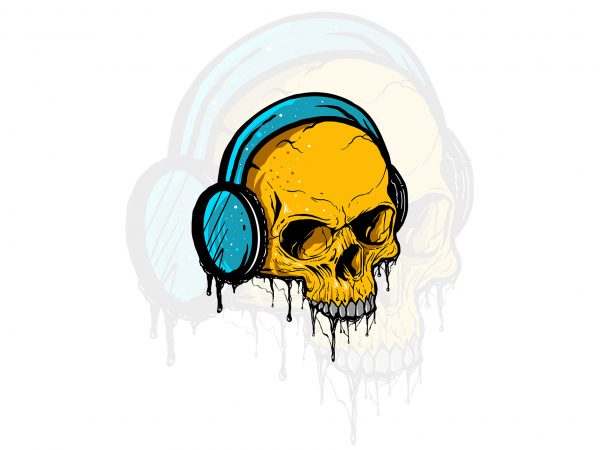 Skull music t-shirt design