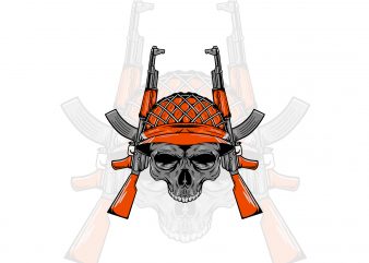 skull militiary t-shirt design