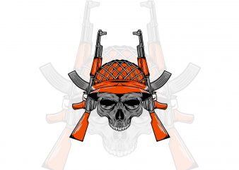 skull militiary t-shirt design