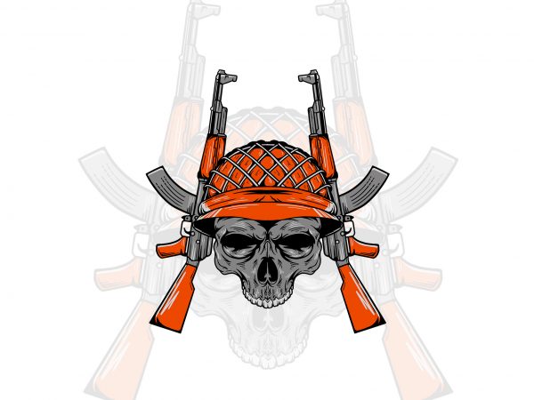 Skull militiary t-shirt design