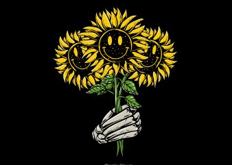 Smiley Sunflower vector shirt design