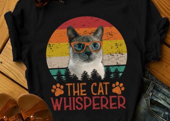 THE CAT WHISPERER t-shirt design for commercial use