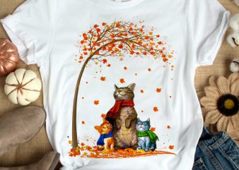 THREE CAT AUTUMN t shirt design to buy