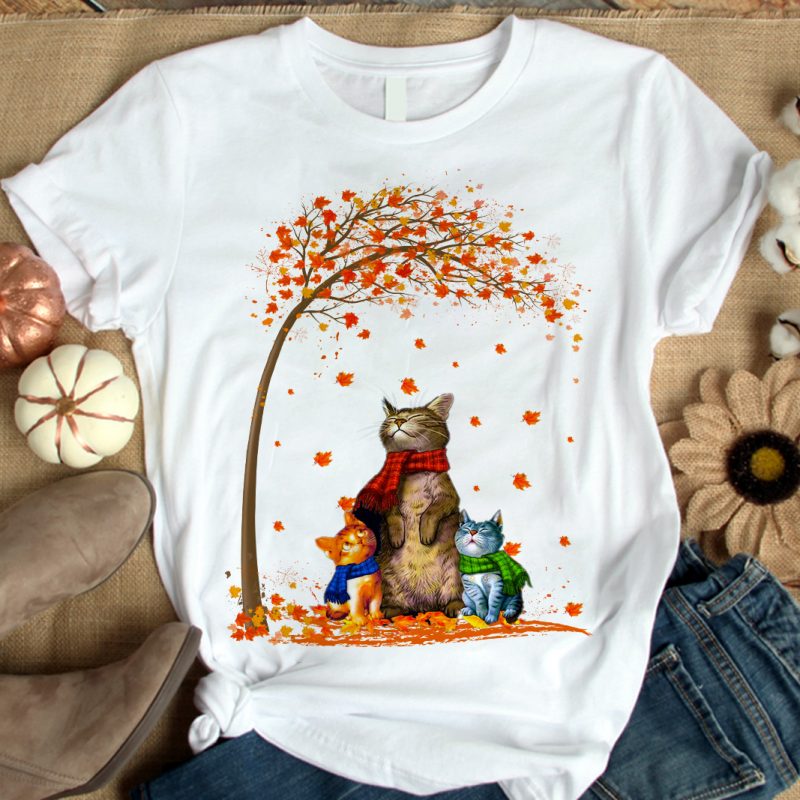 THREE CAT AUTUMN t shirt designs for teespring