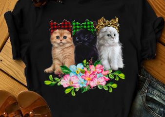 Three Lovely Cats t-shirt design png