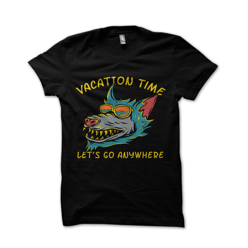 Vacation time t shirt designs for printify