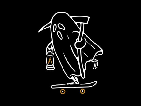 Ghost skateboarding t shirt design for purchase