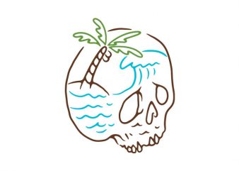 Skull Summer Mind graphic t-shirt design