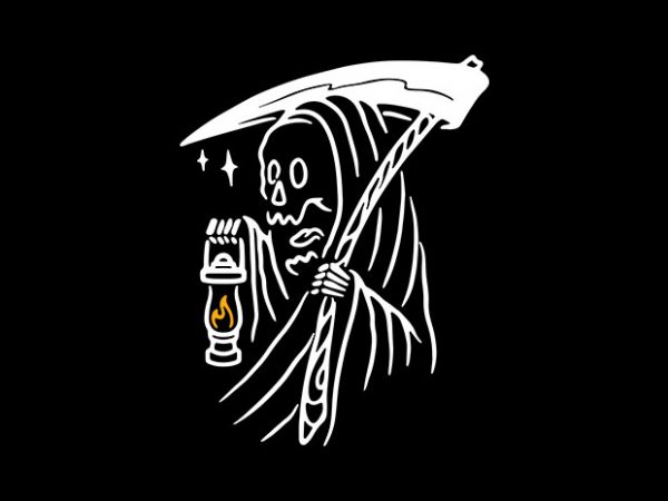 Grim Reaper and Lighting vector t-shirt design template Grim Reaper and Lighting vector t-shirt design template