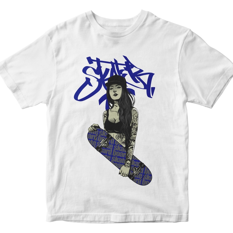 BAD GIRL SKATEBOARD t design - Buy t-shirt designs