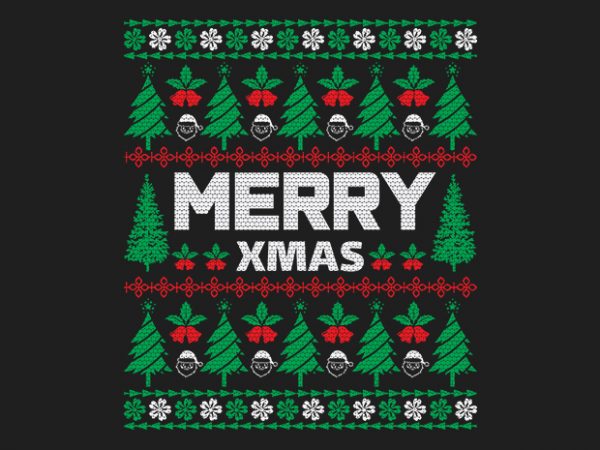 100% pattern merry xmas sweater design