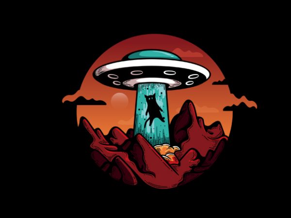 Ufo cat vector shirt design