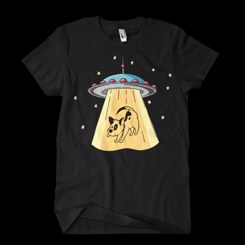 UFO Dog buy t shirt designs artwork