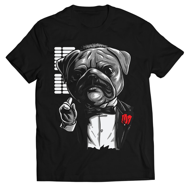 Pug the Mob – Vector T-shirt Design t shirt design png