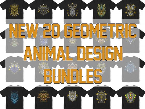 20 animal head ornament geometric v2 t shirt design png