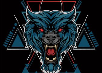 mighty wolf geometric buy t shirt design artwork