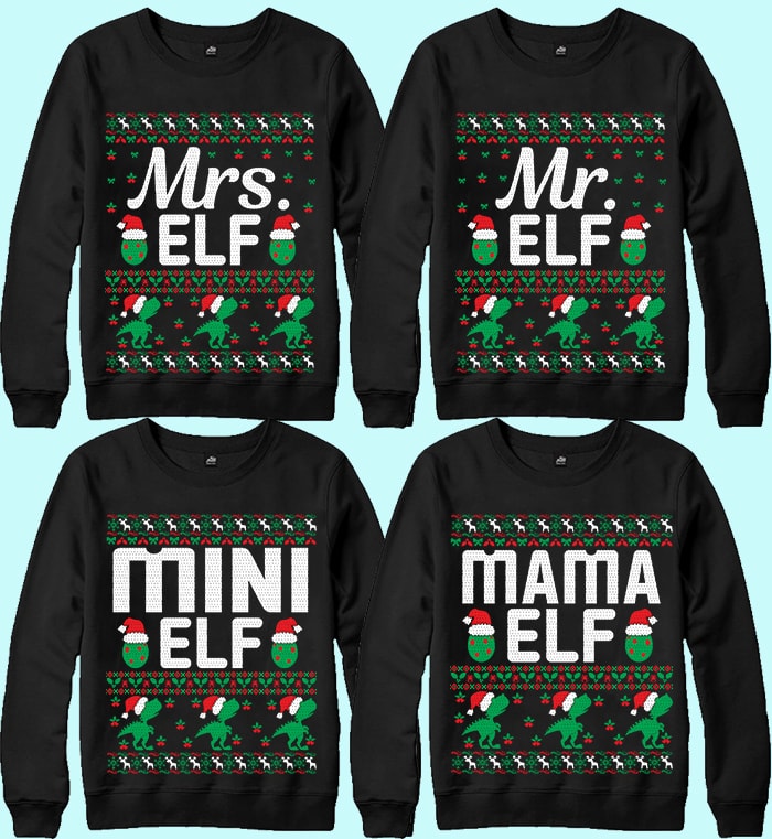 t-shirt vector 70 print ready Ugly Christmas Sweater Designs Bundle