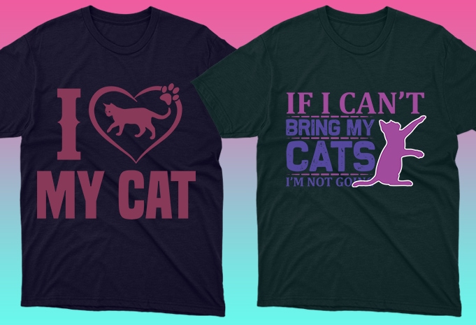 50 Cat Quotes Editable T shirt Designs Bundle