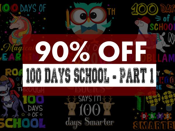 Super Cool 100 Days School Bundle – 55 Designs Super Cool 100 Days School Bundle – 55 Designs