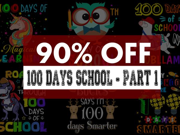 Super cool 100 days school bundle – 55 designs