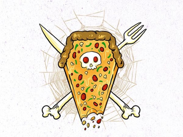 Dead of pizza graphic t-shirt design