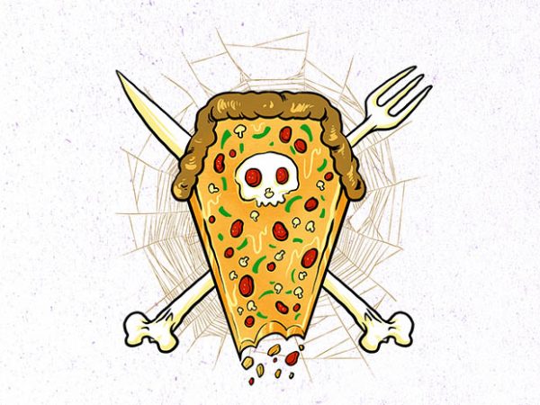 Dead of pizza graphic t-shirt design Dead of pizza graphic t-shirt design