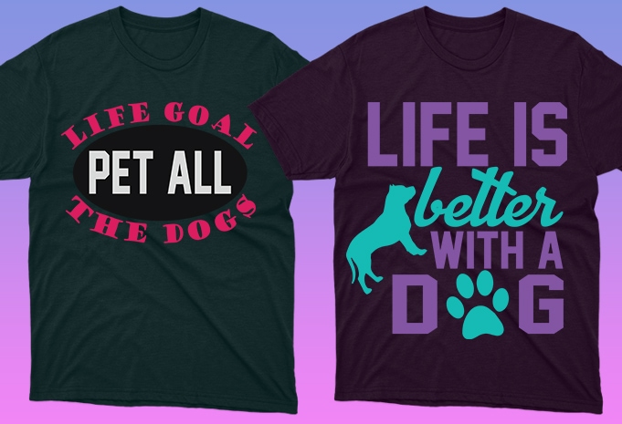 50 Dog Quotes Editable T shirt Designs Bundle