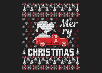 100% Pattern Ugly Merry Christmas Sweater Design.