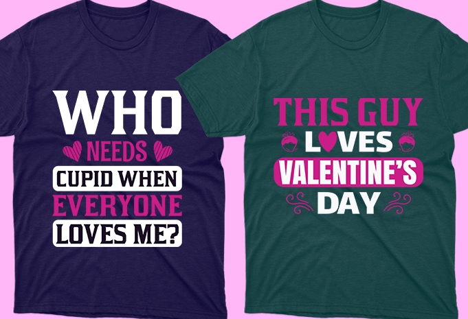 50 Editable Valentine's day T-shirt Designs Bundle