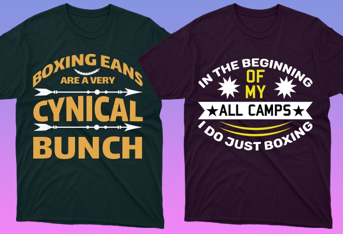 50 editable Boxing t-shirt designs bundle