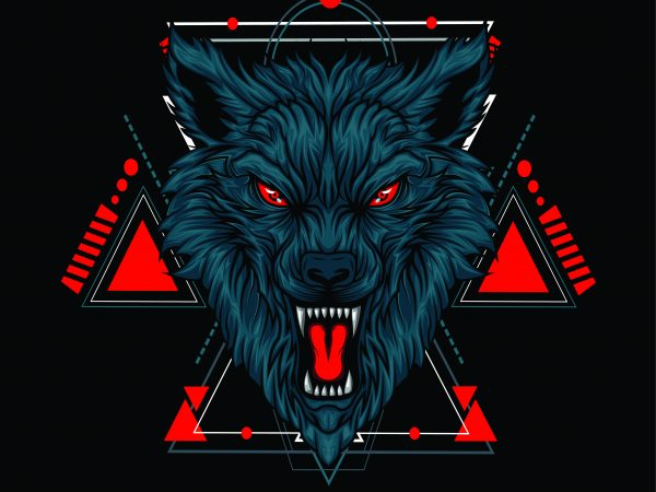 WOLF HEAD GEOMETRIC t shirt design for sale WOLF HEAD GEOMETRIC t shirt design for sale
