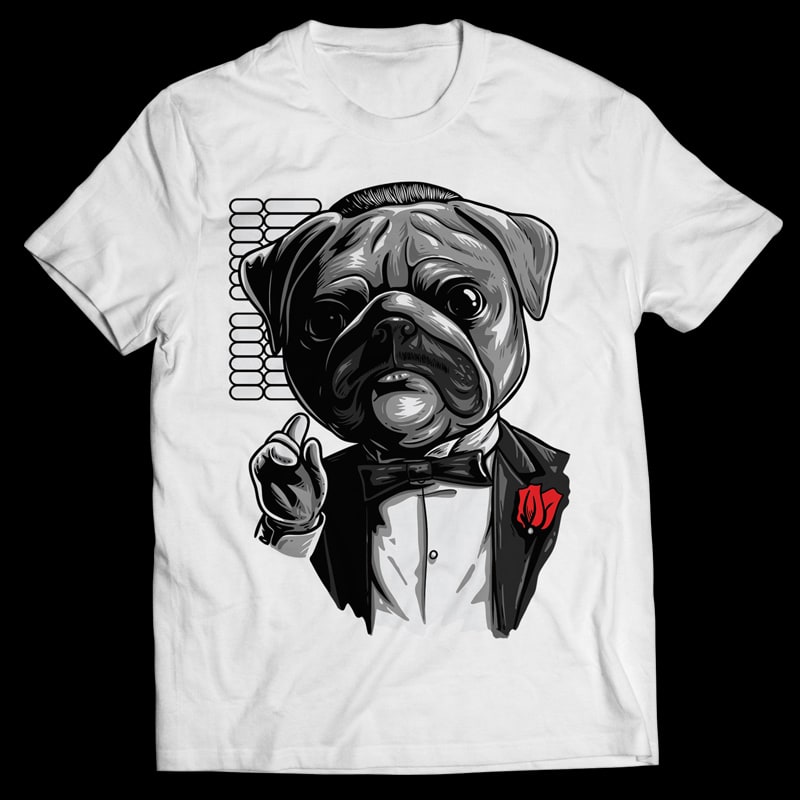 Pug the Mob - Vector T-shirt Design - Buy t-shirt designs