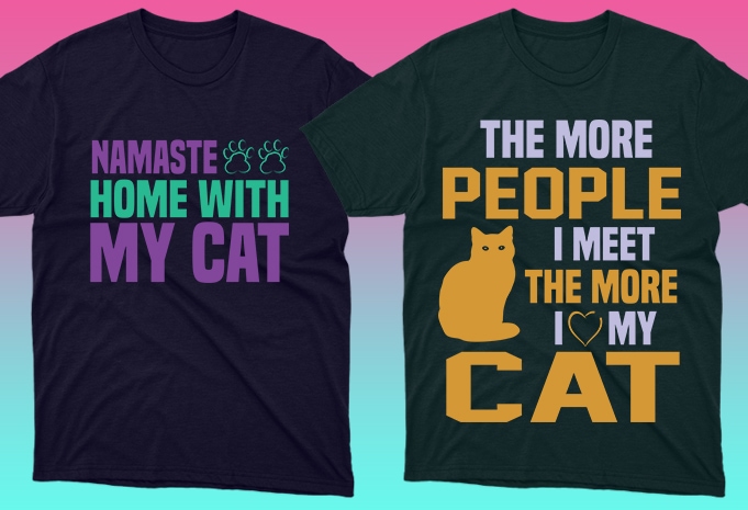 50 Cat Quotes Editable T shirt Designs Bundle