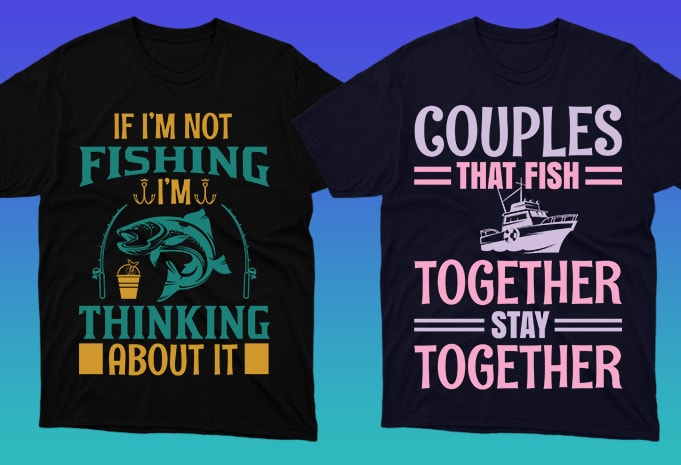 50 Editable Fishing T-shirt Designs Bundle