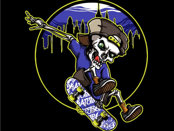 Skull skateboard cartoon buy t shirt design artwork