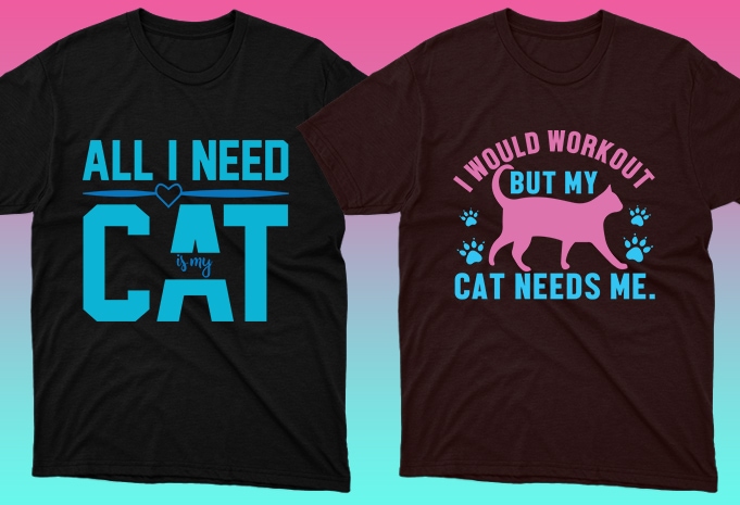 50 Cat Quotes Editable T shirt Designs Bundle