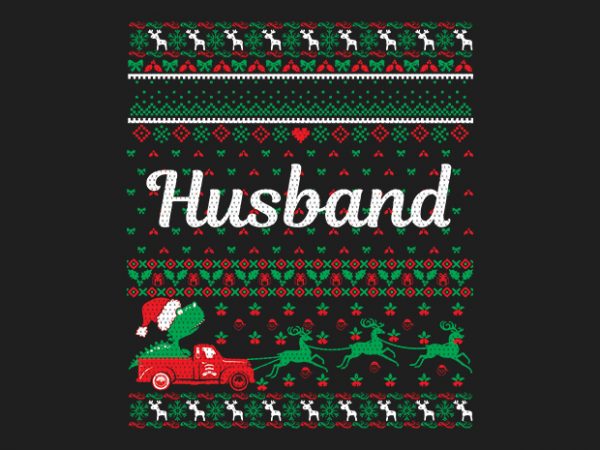 100% pattern husband family ugly christmas sweater design.