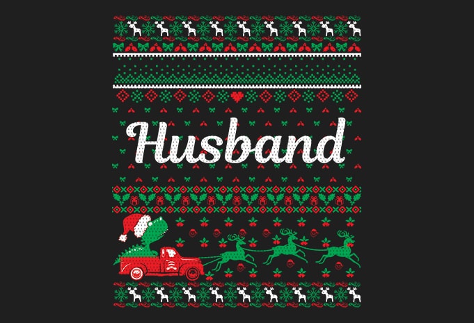 100% Pattern Husband Family Ugly Christmas Sweater Design. 